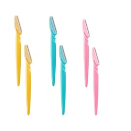 Goodbuy Set de 6 Perfiladores, Maquinilla de Afeitar Ceja Afeitadora con Cubierta de Precisión para Mujer (6 Piezas)