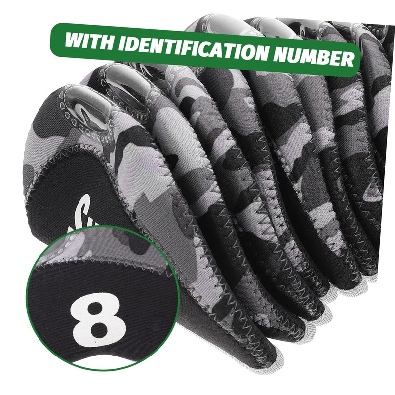 Kisangel 10pcs Golf Club Headcovers Magnetic Putter Covers Neoprene Golfing