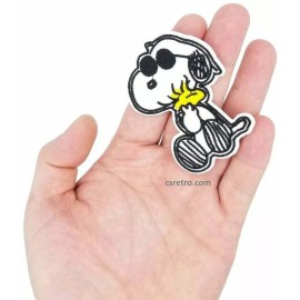 Retro Joe Cool Snoopy Woodstock Vintage Retro Iron on Patch Applique Embroidered