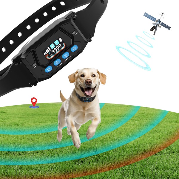 PUPKIDS GPS Wireless Dog Fence, Electric Fence for Dogs Perimeter