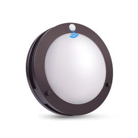 CLOUDY BAY Indoor Outdoor 10inch 5 Color Motion Sensor Light Sensor LED Flush Mount Ceiling Light, 2700K/3000K/3500K/4000K/5000K Selectable, 20W CRI90+ Oil Rubbed Bronze,Dustproof Design,Wet Location