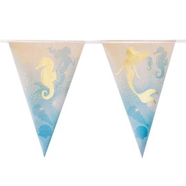 Boland 51000 Mermaid Bunting, Length 4 m, Hanging Decoration, Garland, Underwater World, Decoration, Beach Party, Birthday, Theme Party, Carnival, Colourful, One Size