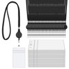 50 Set Lanyard with ID Holder, Flat Lanyard with Retractable