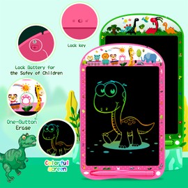 2 Pack LCD Writing Tablet for Kids,10 inch Colorful Doodle Board Drawing Pad for Kids Sensory Toys Educational Erasable Sketch Pad Toys for 3-8 Year Old Girls Boys Learning Pink+Green