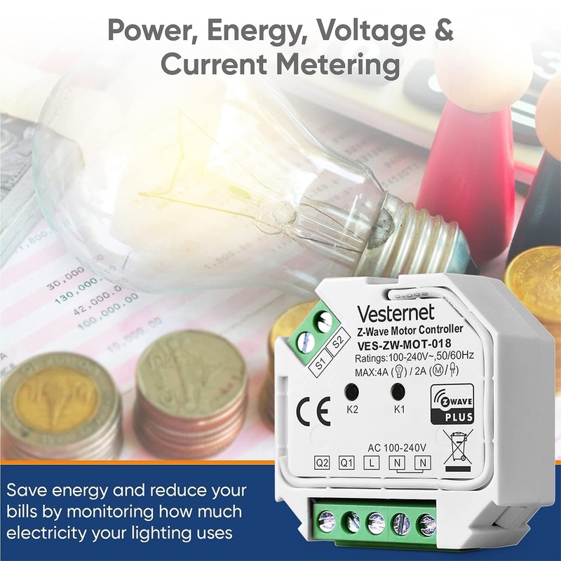 Vesternet Z-Wave Motor Controller Module | Smart Home Control Blinds,