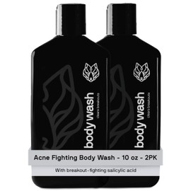 Black Wolf Deodorizing Body Wash for Men - Mens Long-Lasting Shower Gel Fights Body Odor - Hydrating & Moisturizing Body Cleanser Soap Removes Grime, Sweat & Buildup - Clean & Crisp Agave Scent