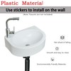 Wall Mount Bathroom Sink 17.7"x13.4" No-Drill Installation Self-Adhesive Wash basin