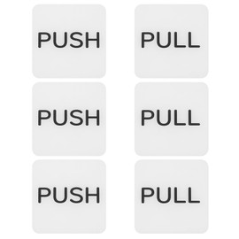PATIKIL 3Set Push Pull Door Stickers, 3in Push and Pull Signs Plate Acrylic Vertical Self-Adhesive for Doors Glass Window Business Stores, Square, White
