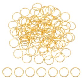 HOBBIESAY 100Pcs Gold Jump Rings 8mm Stainless Steel Open Jump Ring 18K Gold Plated Jump Rings Unsoldered Ring Connectors Small Split Ring Jewelry Making Findings for DIY Crafts