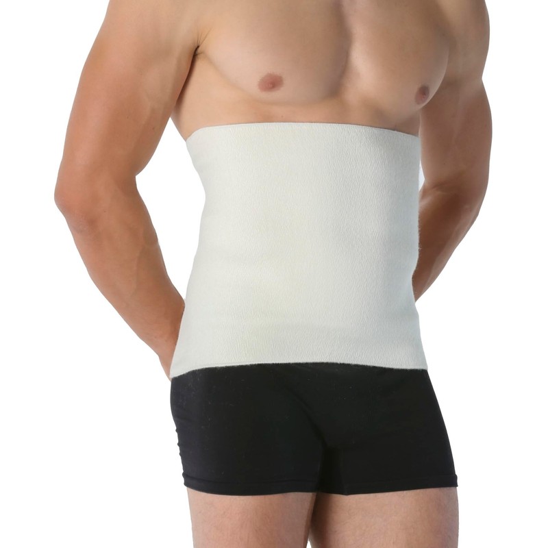 Easy8 - (White, XL Abdominal Belt, Kidney Warmer, Wool Abdominal