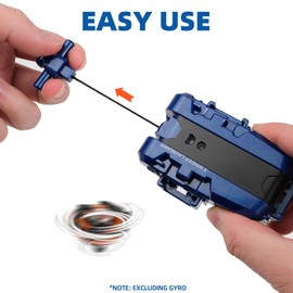 2 Pack Bey X String Launcher, Blade X Gyro Launcher Set for Players Battles, Only Work with X Right Spinning Tops (Blue + Black)