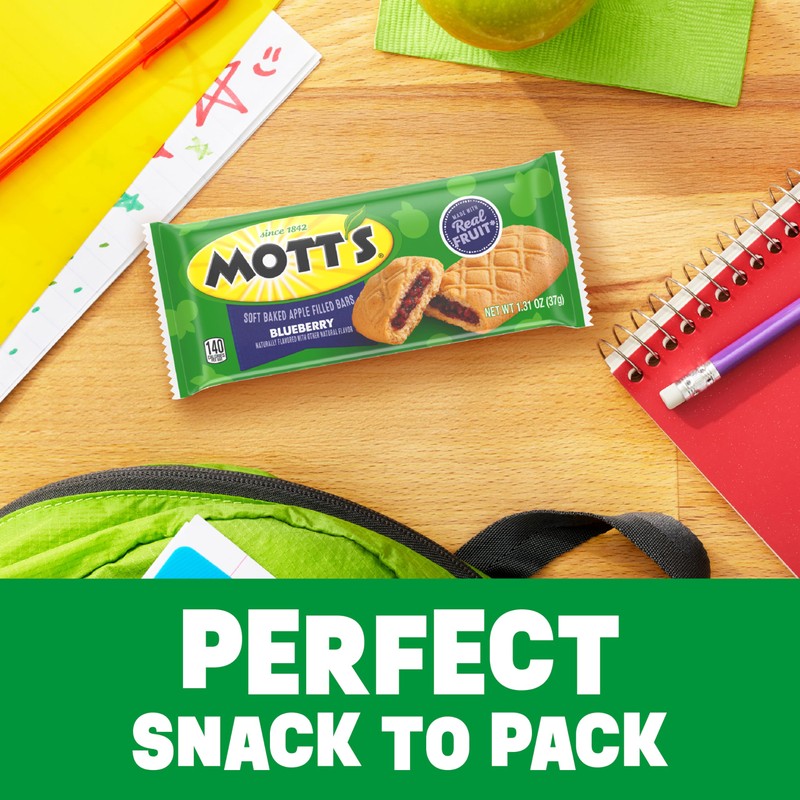 Mott's Soft Baked Apple Filled Bars, Blueberry Flavor Snacks, Made