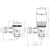 SVNR Thermostatic Radiator Valves (TRV), Textured Anthracite Grey, Angled Lockshield