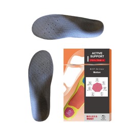 Rela Kino Anti-Fatigue Low Profile Insole | Top Physical The Brand Model | Walking Running Sports Soccer Basketball High Grip Performance (Motion) (Grey, S: 24.5-25.5cm)