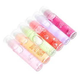 Gogogmee 6Pcs Fruit Hydrating Lip Moisturizer with Juicy Flavors for Smooth Lips Portable and Lightweight Lip Gloss for Daily Use and Gifting