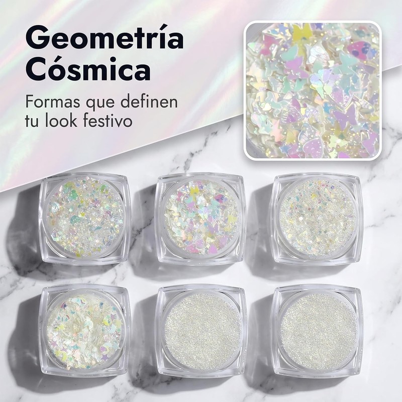6 Colores Brillo Lentejuelas Sirena(6 Colores)
