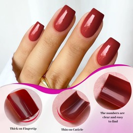 LoveOurHome 316pc Square Press on Nails Medium Fake Nails with Glue Tabs, Medium Red Nails Press on Nails Square Glue on Nails Acrylic Nail Tips Full Cover Fake Nails Medium False Artificial Nails