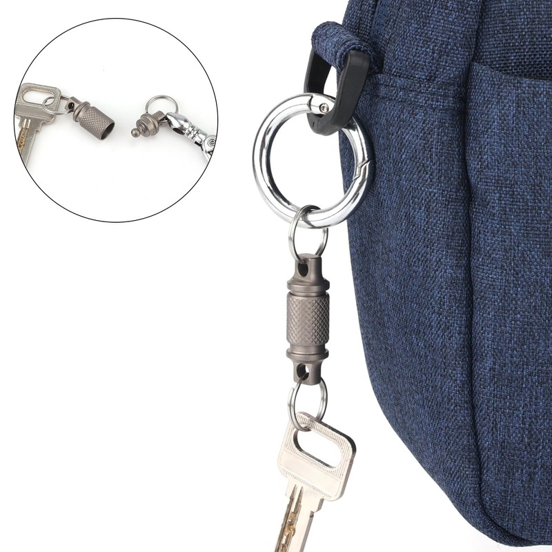 NQEUEPN Titanium Keychain Quick Release, Pull Apart Keychain Detachable Key