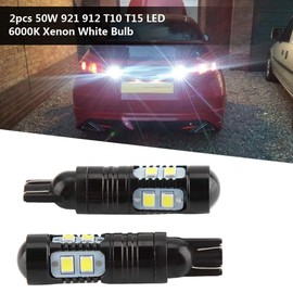 Acouto Bombillas LED para automóviles, 50W 921 912 T10 T15 LED 6000K Xenón Luz de reversa de respaldo Lámpara antiniebla