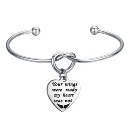 WUSUANED Memorial Jewelry Your Wings Were Ready My Heart Was Not Bracelet Necklace Loss of Loved One Gift (your wings were ready bracelet)