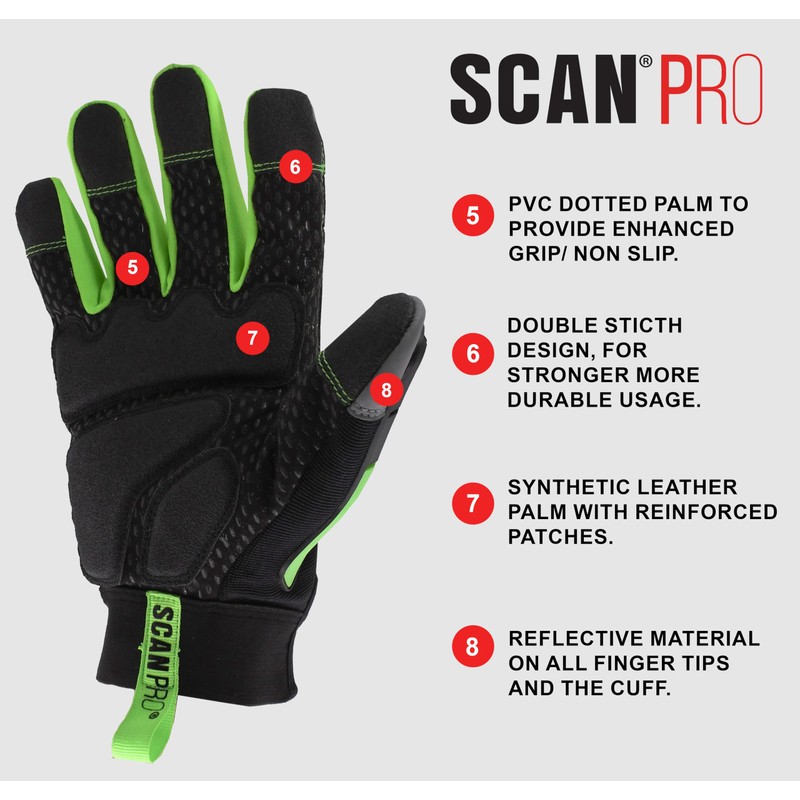 Scan Pro Anti Impact Gloves – Protective Work Gloves with