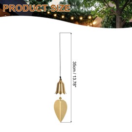 PATIKIL Gold Leaf Hanging Bell 13", Chinese FengShui Bell Good Luck Wind Chime for Door Window Home Decor Wealth and Safe Pendant(Ancient Bell-Shaped), Golden