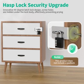 YogePote 90 Degree Hasp Latch, Heavy Duty 304 Stainless Steel Padlock Hasp Lock for Right Angle File Cabinet, Desk Drawer, Tool Box, Mailbox, Bookcase (Silver-2pcs)