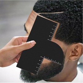 SYGELER Enhancement Card for Barbers | 3-in-1 Reusable Hairline Stencil for Fades/Beards/Edges | Precision Guide for Salon & DIY Haircuts