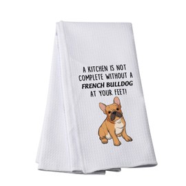 PWHAOO Funny French Bulldog Kitchen Towel French Bulldog Owner Kitchen Decor French Bulldog Lover Gift (Without A French Bulldog T)