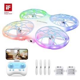 Snaptain K30 Drones with Camera for Kids 720P, HD FPV RC Drones for Kids and Adults with Cool LED Light, Altitude Hold, Headless Mode, 3D Flips, Speed Adjustment and 2 Batteries
