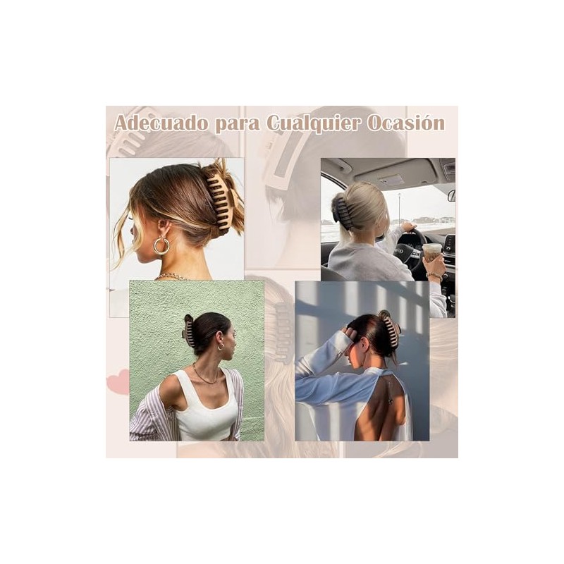 8 Pinzas Grandes para Cabello,Pinzas para Cabello Mate,Multicolor