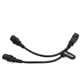 ZBLZGP IEC 320 C14 Male to Dual C13 Female Y Splitter Adapter Cable 30cm IEC 320 C14 to 2 Way IEC 320 C13 for Computers, Projectors, Printers, Scanners, Monitors