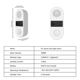 Tuya Sound & Strobe Light Alarm Smart PIR Motion Detector Alert with 130db Sound Security Siren Light 4 Alarm Modes Home Security System Compatible with Alexa/Google Assistant (1)