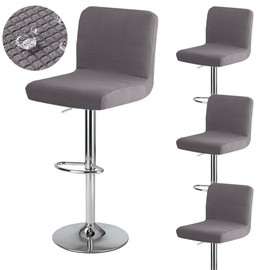 Bifaunvogel Bar Stool Cover with Back Waterproof Set of 4 Jaquard Dining Room Square Swivel Barstool Chair Slipcover for Counter Height Mid Low Back Chair Protector