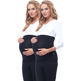 Be Mammy Ladies' Belly Band 169, Pack of 2 - black/black, size: 44/46