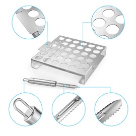 Skyflame Skyflame Jalapeno Grill Rack with Handle and Chili Pepper Corer Tool - Large 36 Holes Capacity Stainless Steel Drumstick Chicken Wings Roaster for BBQ Smoker and Oven