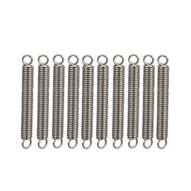 sourcing map Tension Spring Wire Diameter 0.02 Inch AD 0.12 Inch Free Length 0.98 Inch Stainless Steel Small Double Hook Tension Spring Pack of 10