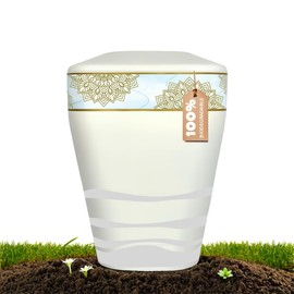 Biodegradable Urn for Ashes Adult Male & Female, Large Cremation White Urn for Ashes for Women and Men Up to 270 lbs, TSA Approved, Ideal for Home, Columbarium or Burial, Made in Europe