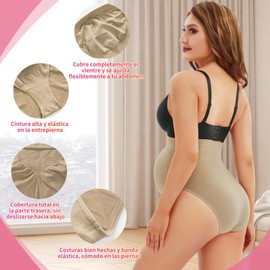 Eleady Calzones de Embarazo de Soporte Abdominal sin Costuras para Mujeres con Vientre en Crecimiento - Paquete de 3 Calzones Modeladores de Cintura Alta - Grande(1*Negro+2*Beis)