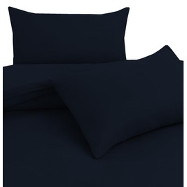 Hadi London Microfibre Duvet Cover Set Single Double King Soft Breathable Brushed Bedding Set Quilt Cover with 2 Matching Pillowcase (Navy Blue, King)