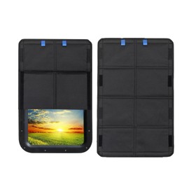 PETCHOR RV Door Window Shade Cover, 25"x16" Foldable Velcro RV Blackout Window Cover, Camper Trailer Door Window Coverings for UV Rays Protection, Waterproof Thickened Oxford Fabric (Black)