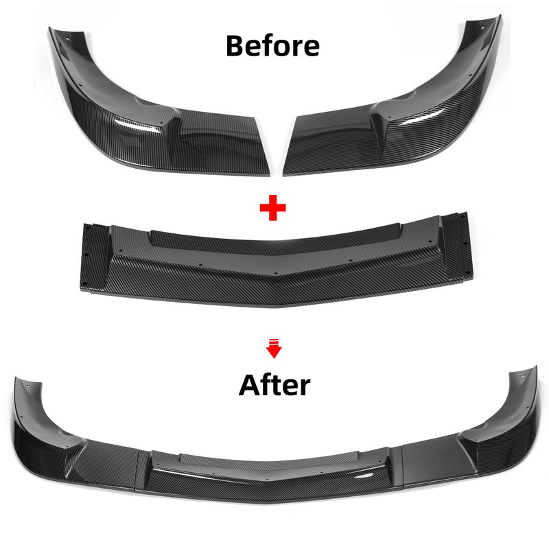 KUAFU 3Pcs Front Bumper Lip Splitter Compatible with 2005-2013 Corvette