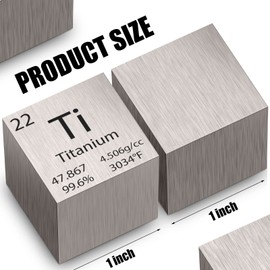 Cube Density Cubes High Density Element Cube for Element Collections Lab Experiment Material Heavy Small Objects Experience(Titanium,1 Inch)