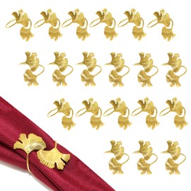 Davidina Diamond Napkin Rings Set of 12 Gold Sparkly Rhinestone Christening Bangle Metal Napkin Holder for Wedding Birthday Easter Bridal Shower Christmas Decor (Gold,12)