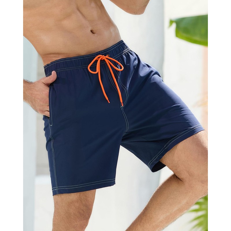 difficort Mens Bathing Suit with Compression Liner Quick-Dry Swim Trunks