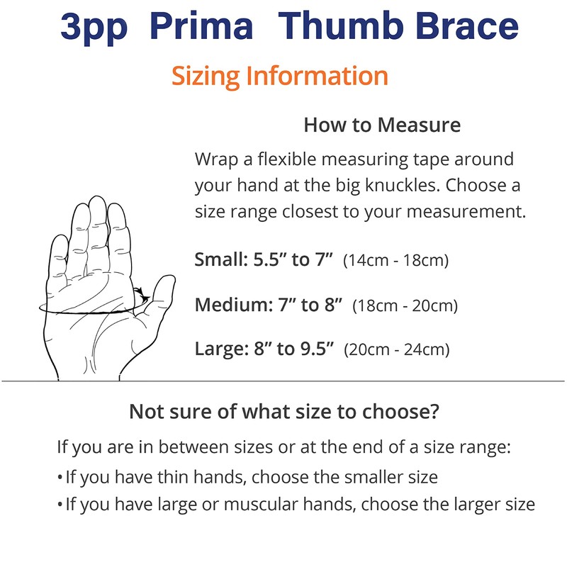 3-Point Products 3pp Prima Thumb Brace, Adjustable Brace for CMC