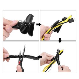 Tubo de Envoltura en Espiral/Tubo en Espiral Flexible/Organizador de Cable/Protector de Envoltura de Alambre para Uso en el hogar y la Oficina(Plata 1.5m * 16mm)