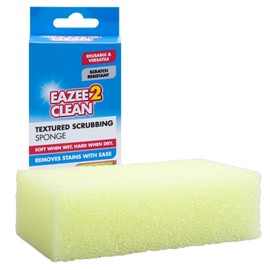 VFM - Scrubbing Sponge Cleaning Accessory Tough Kitchen Sponge Wiper Sides Heavy Duty Scrub Dish Scrubber for Household, Cookware, Bathroom Cleanware - 6.5 x 11.5 x 3.5cm Yellow
