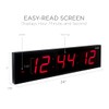 Ivation Oversized Large Digital Wall Clock - Big LED Digital