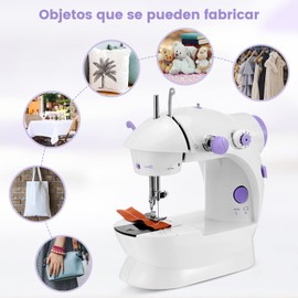 Máquina de Coser, Portátil Mini Maquina de Coser Electrica, Máquina de coser eléctrica multifuncional con Luz de LED Sewing Machine par, Adecuado para principiantes, para coser ropa.